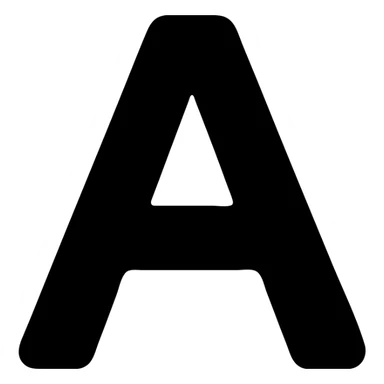 letter A solid black icon thick lines no color strong easily recognizable sticker