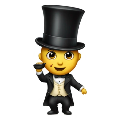 Baby with a top hat and a monocle doing a dance sticker