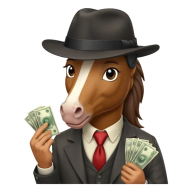 Horse gangster with money sticker