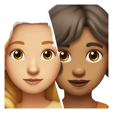 Half of the girl's face and the bullock of the fox's muzzle in one sticker