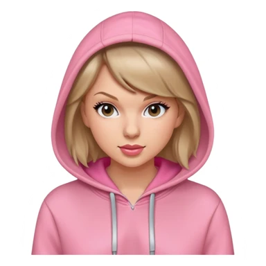 Taylor swift wearing a pink hoodie  sticker