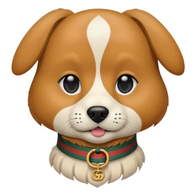 dog wearing gucci sticker