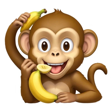 Monkey eating a banana sticker