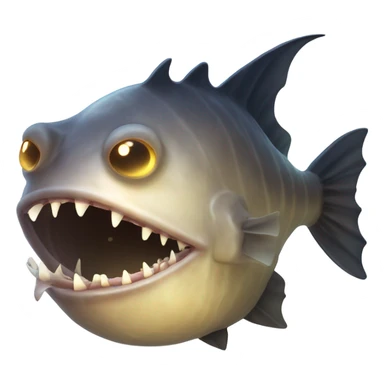 Anglerfish with glowing lure, sharp teeth, and big eyes. sticker