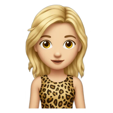 European girl in leopard leggings sticker