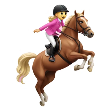 Girl wearing pink equestrian clothes on a horse jumping sticker