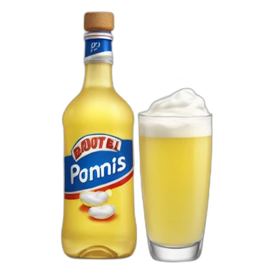 Bouteille de pastis sur ski sticker