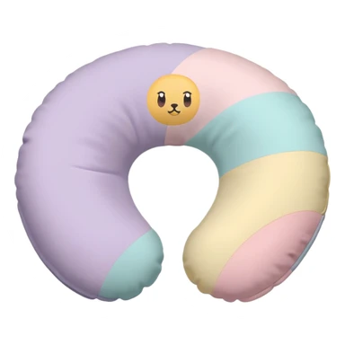 Travel neck pillow with subtle soft colors, not bright sticker