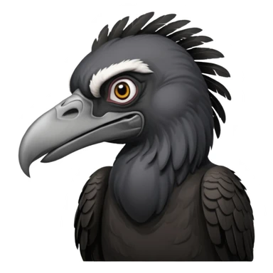   Old black angry  vulture looking ahead sticker
