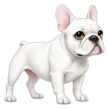white frenchie bulldog with black dot on eye sticker