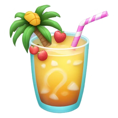 Super cute tropical drink with a swirly straw sticker