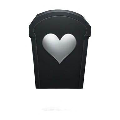 a black tombstone with the inscriptions in silver RIP and a silver heart in the center sticker
