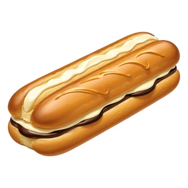 dairy-filled eclair, simple, clear sticker