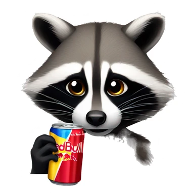 Racoon drinking a red Bull  sticker
