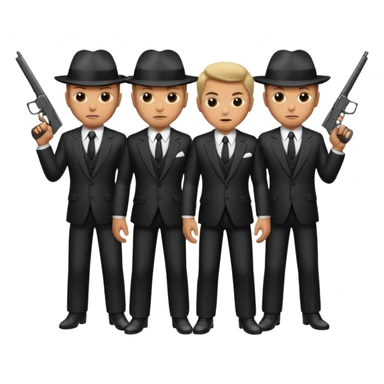 4 mafia members guns sticker