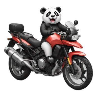 Panda auf motorrad sticker