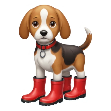 beagle with rainboots sticker