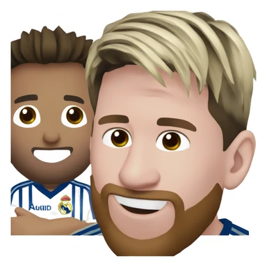 Messi with a Real Madrid  sticker