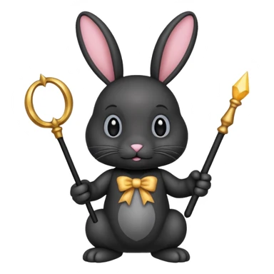Black bunny with wand  sticker