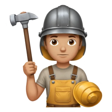 An emoji representing the ironman challenge for an Albion Online mmorpg player who crafts everything themselves the hard way, and does not buy or sell items in-game. sticker