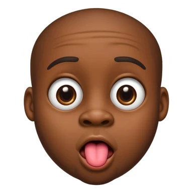 Cute big black man with tongue out and big eyes sticker