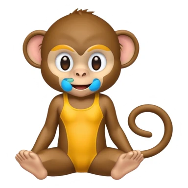 Monkey in a bathing suit sticker