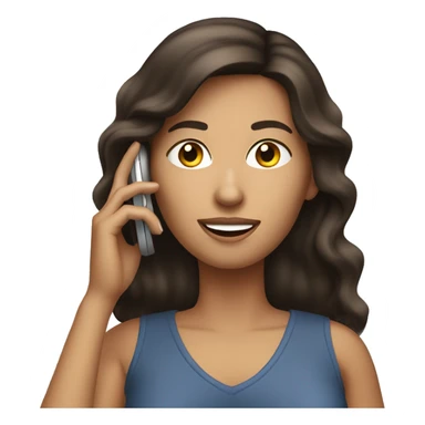 Brunette Woman talking on her cellphone sticker