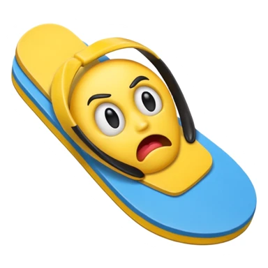 Angry emoji holding flip flop sticker