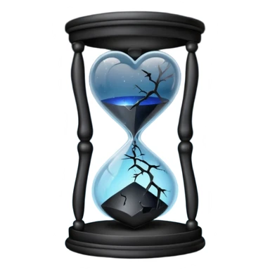 emo heart with night sky and dark hourglass sticker