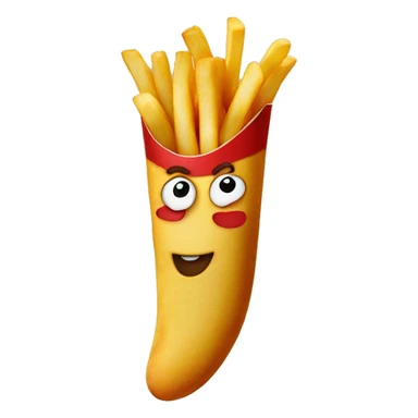 french fry in the shape of a smiley face  sticker