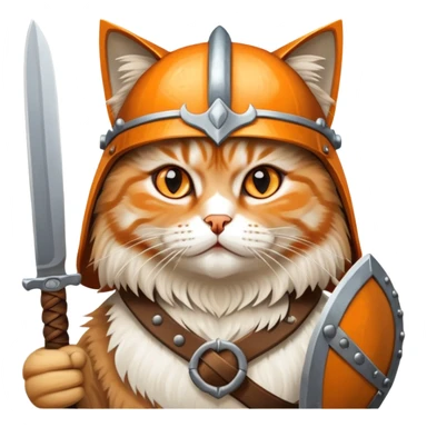 Cure siberian cat viking with knife sticker