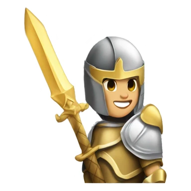 Golden Knight Caucasian female victory celebration wohoo sticker