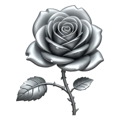 metal rose, without green leaves, just flower sticker