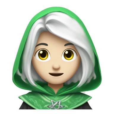 teenage white-skinned wizard with black hair green eyes in green disgue sticker