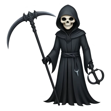 Shadow Scythe for grim reaper with black aura and the scythe must be black and straight in the handle with no additional things sticker