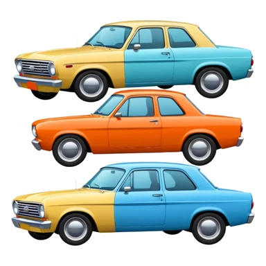 group of four Ford cars emoji style sticker