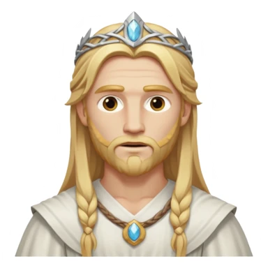 Baldr, The White God from Norse Mythology with long  golden blonde hair, white outfit sticker
