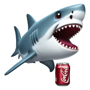 shark holding a dr pepper  sticker