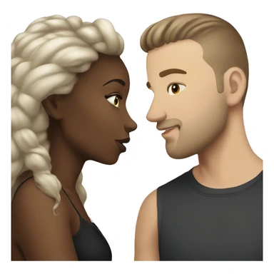 White men and black girl kiss sticker