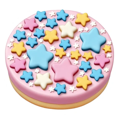 small scatter of colorful sprinkles, sugar pearls, and tiny fondant shapes (stars, hearts, flowers), glossy pastel and bright tones, textures vary smooth crunchy or soft, delicately detailed shapes, soft lighting, subtle shadows, transparent background, emoji scale sticker