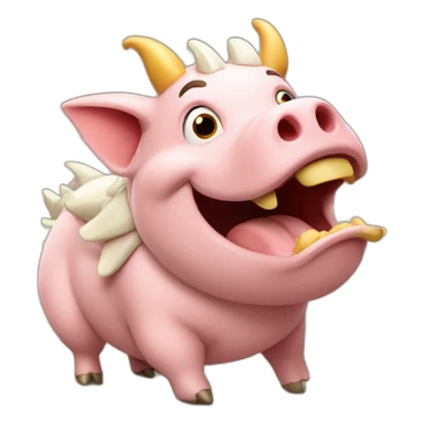 Cochon sur un dragon sticker