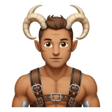 man with goat horn sticker