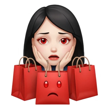 girl sobbing with bags under her eyes  sticker