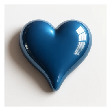 Refine the photorealistic blue heart pistol: increase the realism, add subtle metallic reflections, enhance the glossy finish, and improve the heart shape details, on a white background. Maintain photorealistic style with subtle metallic reflections and glossy finish. sticker