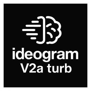 recreate this logo with text of "ideogram V2a turb", MAKE IT FIT IN SQAURE  sticker