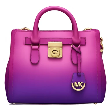 Realistic isolated magenta to purple ombre Michael kors satchel purse.  sticker