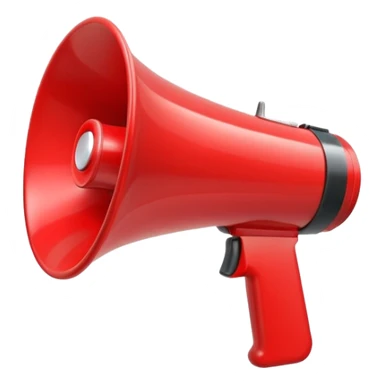 megaphone with a play button sticker