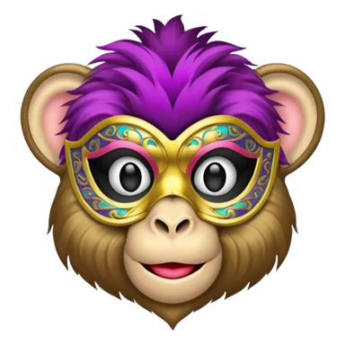a monkey wearing masquerade sticker