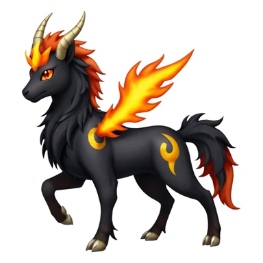 Shiny Exotic Gothic Rapidash-Houndoom-Pokémon-Fakémon-hybrid-creature sticker