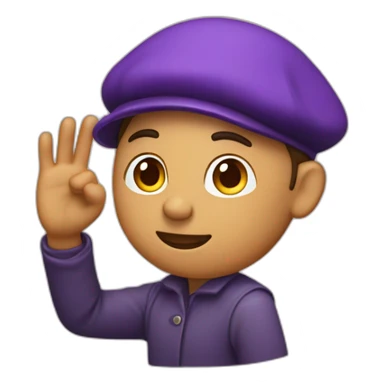 AN ARTIST IN A PURPLE BERET WAVES HIS HAND sticker